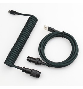 5PIN male GX16 aviator to Type-c Dark Green wire and usb to 5pin gx16 female cable set black aviator